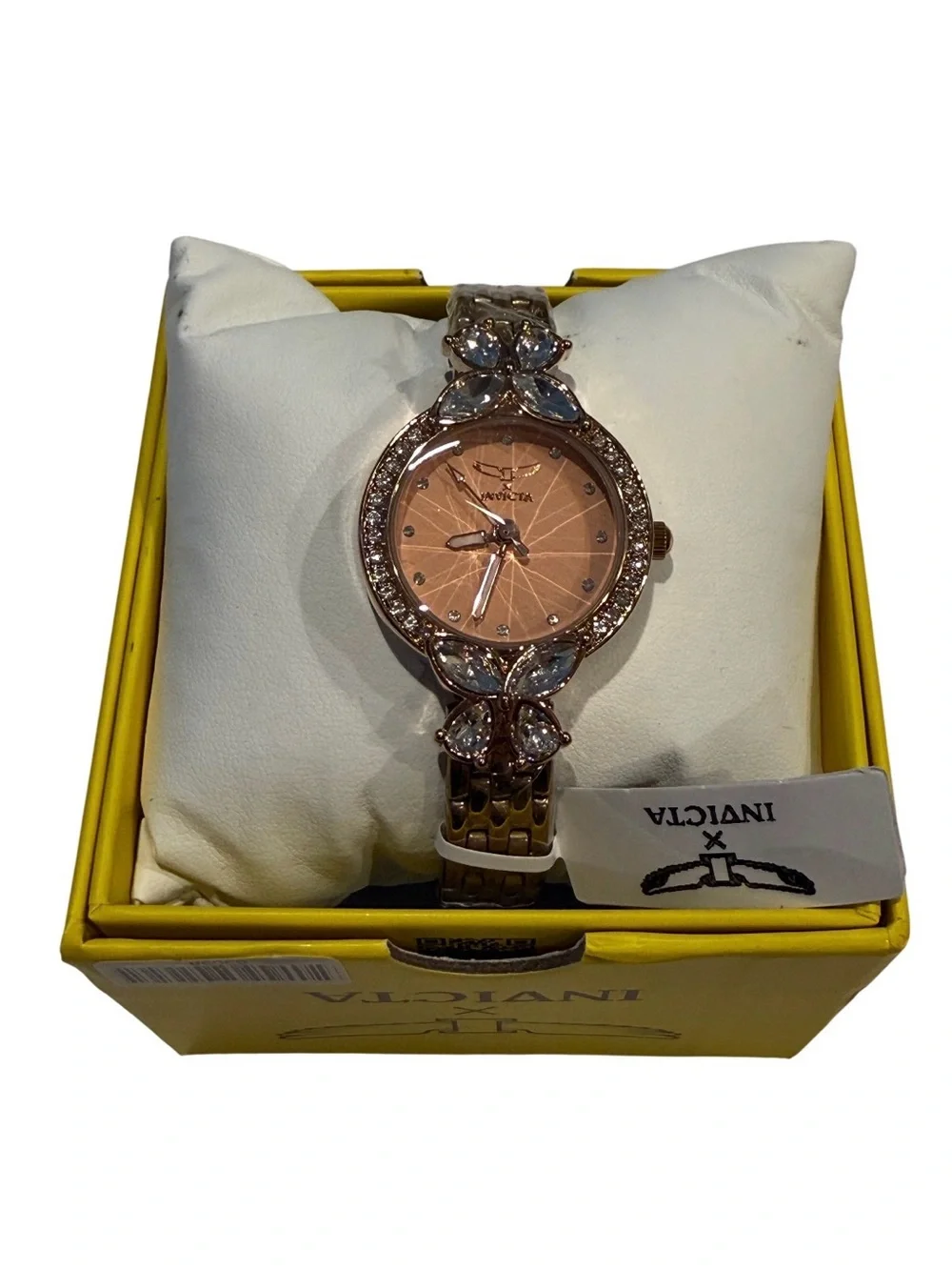 NEW Invicta Rose Gold Crystal Butterfly Bracelet Watch 30mm